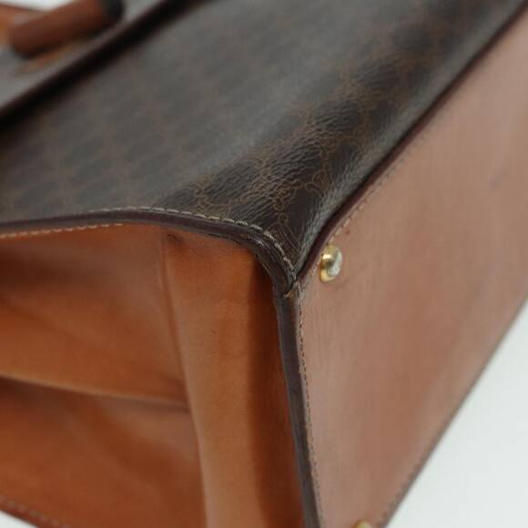 CELINE Macadam Canvas Hand Bag Pvc Leather Brown - Picture 15 of 16